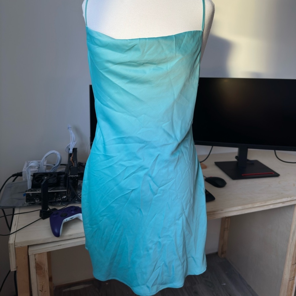 Turquoise Spaghetti Strap Dress